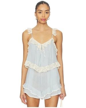Spell Bluebird Cami en Blue - Blanc