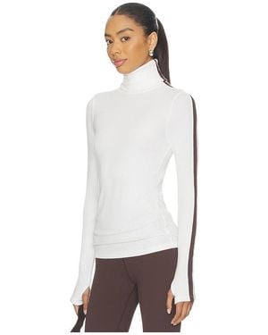 Splits59 Jackson Rib Full Length Turtleneck Top - White