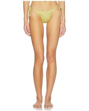 With Jean Juni Eyelet Lace Up Bikini Bottom - White