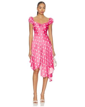 For Love & Lemons Lilian Midi Dress - Pink