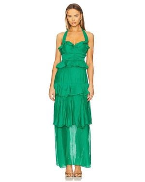 Line & Dot Cari Halter Maxi Dress - Green