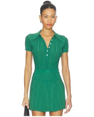Fleur du Mal Body Rib Polo En Color Verde Talla (También En Xs, S, M)