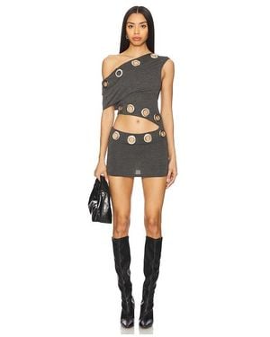 Jaded London Asymmetric Eyelet Dress - Black