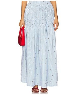 WeWoreWhat Tiered Midi Skirt - Blue