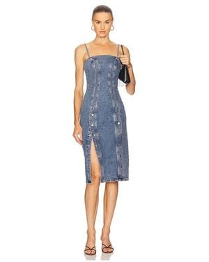 Fleur du Mal Snap Midi Dress - Blue