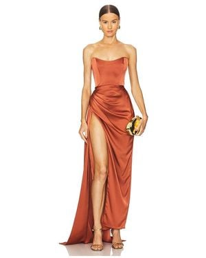 Katie May Vestido Largo Bita En Color Marrón Talla En - Naranja