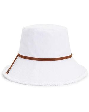 Hat Attack Fringed Bucket Hat - White