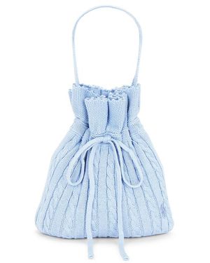 Polo Ralph Lauren Cotton Cable Knit Jumper Tote Bag - Blue