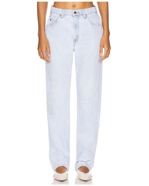 aligrace Classic Relaxed Customs Straight Jeans - White