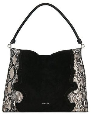 Veronica Beard Snake Embossed Vida Hobo Bag - Black