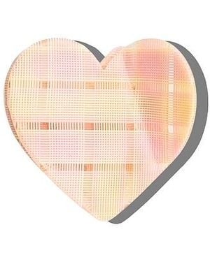 Solar Eclipse Hand-Painted Pink Plaid Heart Claw Hair Clip en Coral. - Rose