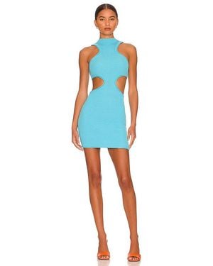 Nbd Ember Mock Neck Mini Dress - Blue