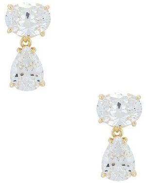 Shashi Oval Pear Drop Earring - White