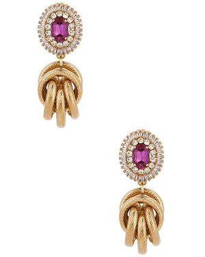 Anton Heunis Omega Clasp Gem Cluster With Big Knot Pendant Earrings - Metallic