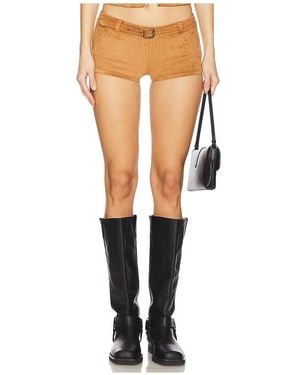 Frankie's Bikinis X Bella Hadid Wrangler Short En Color Bronce Talla En - Negro