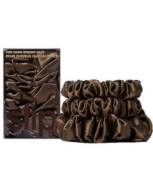 Slip Conjunto De Coleteros Assorted Scrunchie Set Of 3 En Color Chocolate Talla - Marrón
