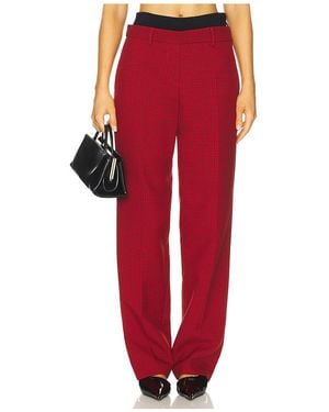 MSGM Techno Micro Check Pant - Red