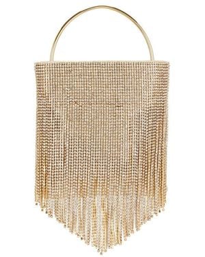 OLGA BERG Adina Crystal Fringe Bag - Natural