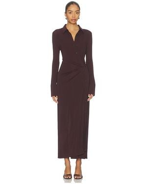 Helmut Lang Twisted Shirt Dress - Purple