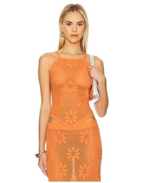 Asta Resort Bruna Crochet Top - Orange