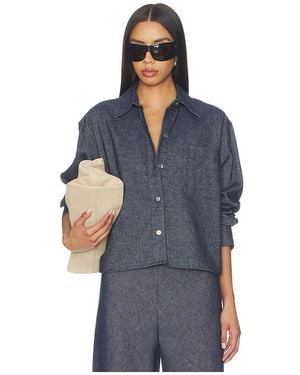 Vince Cropped Langarmshirt - Blau