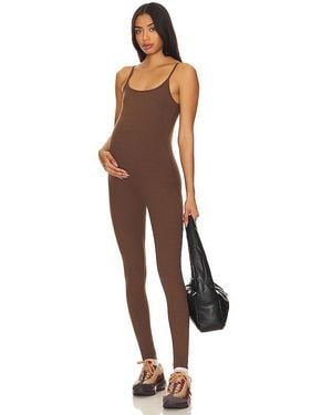BUMPSUIT Rib Maternity Unitard - Brown