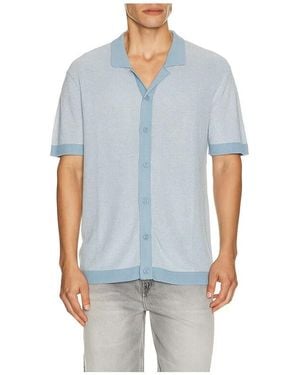 Vintage Summer Hemd Knit - Blau