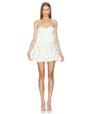 Runaway the Label Tabitha Bustier Ruffle Mini Dress - White