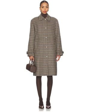 Vince Karierter Automantel Mit Kunstlederbesatz - Natur