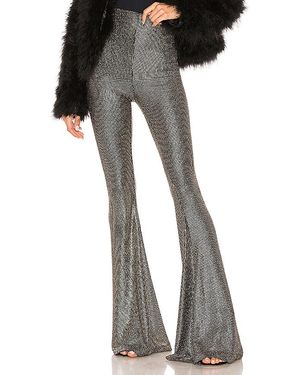 Show Me Your Mumu Pantalón Campana Bam Bam En Color Metallic, Talla (También En S) - Negro