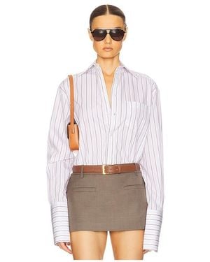 Helsa Classic Fit Stripe Poplin Shirt - White