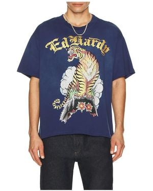 Ed Hardy Tiger Mountain Boxy Tee - Blue