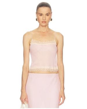 Helsa Viscose Georgette Cami With Lace - Pink
