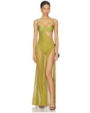 PATBO Wave Cut Out Maxi Beach Dress - Metallic