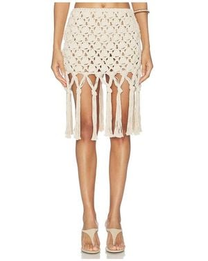 Balmain Crochet Cotton Knit Skirt - Natural