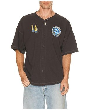 Junk Food Rams Baseball Jersey - Black