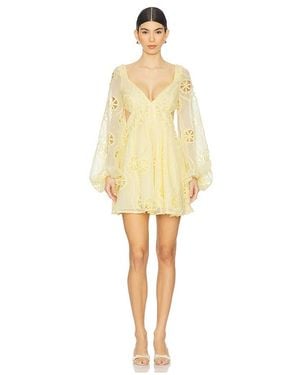 Bardot Babydoll-Minikleid Jovie - Gelb