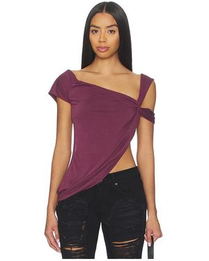 Jaded London Cupro Draped Top - Purple