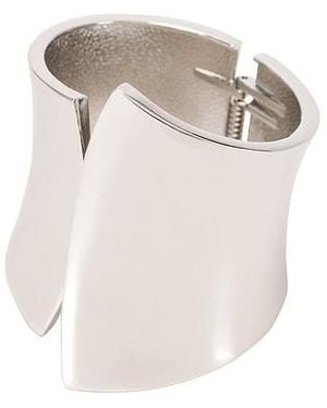 Amber Sceats Metallic Silver Cuff Bracelet - White