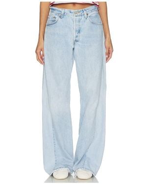 aligrace Retro Oversized Wide Leg Jeans - Blue