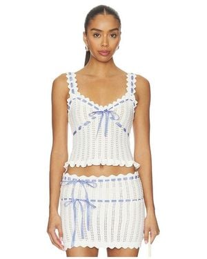 MAJORELLE Ammelie Pointelle Tank - White