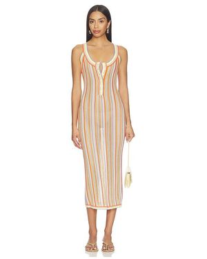 Susana Monaco Stripe Jumper Henley Dress - White
