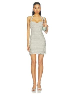 Isa Boulder Woven Fringe Mini Dress - Natural