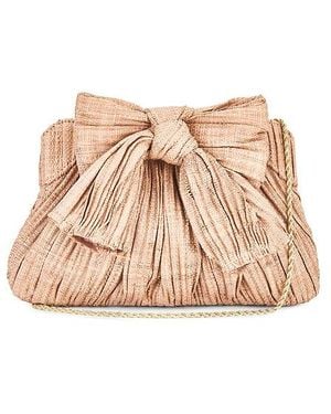 Loeffler Randall Rayne Pleated Bow Clutch - Natural