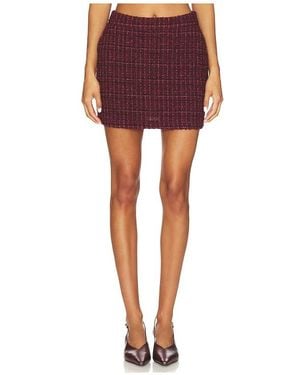 Generation Love Kendra Tweed Skirt - Red