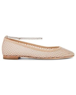 PAIGE Janine Flat With Rhinestones - White