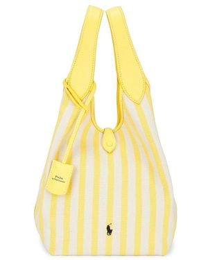 Polo Ralph Lauren Stripe Polo Canvas Medium Tote - Yellow