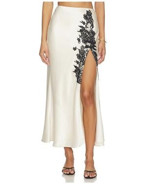 SAU LEE Elva Satin Skirt - White