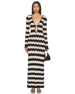 CAPITTANA Ella Stripes Knitted Maxi Dress - White