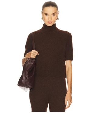 W. Cashmere Tansy Short Sleeve Pullover - Brown